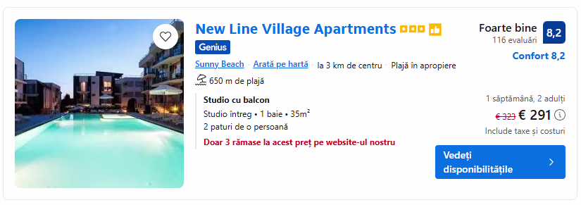 New Line Village Apartments Sunny Beach