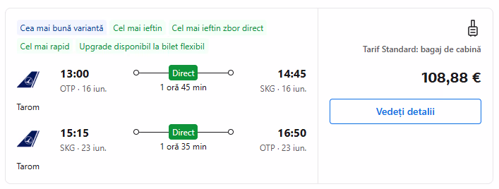 zbor Bucuresti Salonic zbor Bucuresti Salonic